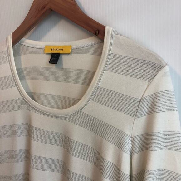 St John knits short sleeve top striped - Picture 5 of 10